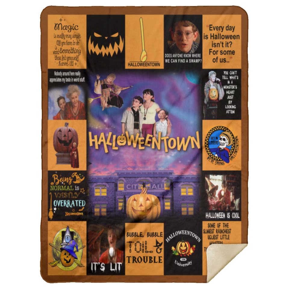 Halloweentown Blanket, Best Halloween Movies and TV Shows Quilt, Fleece, Sherpa - MSHL Premium Mink Sherpa Blanket 60x80