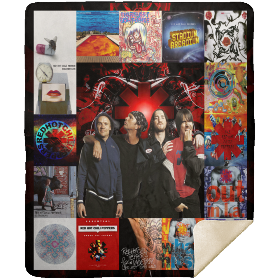 Red Hot Chili Peppers Anniversary Fleece, Sherpa Blanket, RHCP For Fans Blanket - MSHM Premium Mink Sherpa Blanket 50x60
