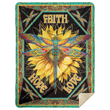 Dragonfly Faith Hope Love Blanket, Dragonfly Fleece, Sherpa Blanket - MSHL Premium Mink Sherpa Blanket 60x80