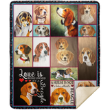 Beagle Blanket, Love Is Being Owned By A Beagle Fleece, Sherpa Blanket MSHM Premium Mink Sherpa Blanket 50x60