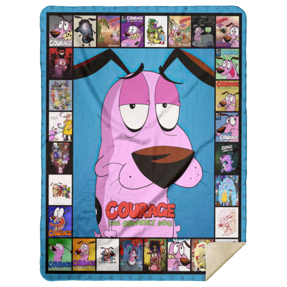 Courage the Cowardly Dog Blanket, Courage Dog Fleece, Sherpa Blankets MSHL Premium Mink Sherpa Blanket 60x80