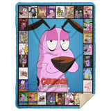 Courage the Cowardly Dog Blanket, Courage Dog Fleece, Sherpa Blankets MSHL Premium Mink Sherpa Blanket 60x80