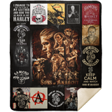 Sons Of Anarchy Fleece, Sherpa Blanket, Sons of Anarchy TV Series Blanket - MSHM Premium Mink Sherpa Blanket 50x60