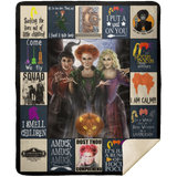 Hocus Pocus Blanket Witch Squad Quilt Fleece Sherpa Throw Blanket Halloween V4 - MSHM Premium Mink Sherpa Blanket 50x60