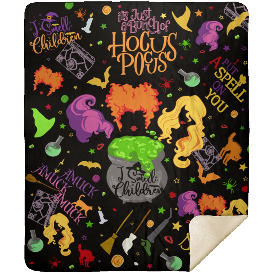 Hocus Pocus Blanket, Halloween Fleece Blanket Witch Sanderson Flannel Sisters - MSHM Premium Mink Sherpa Blanket 50x60