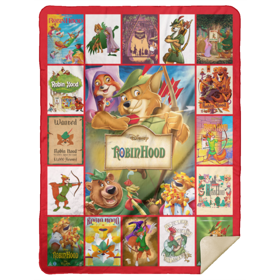 Robin Hood Blanket, Robin Hood cartoon movie Fleece, Sherpa Blanket - MSHL Premium Mink Sherpa Blanket 60x80