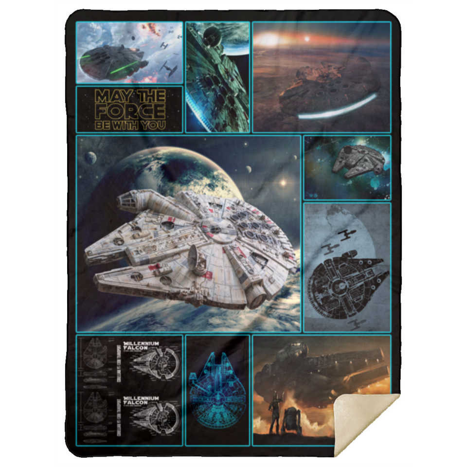 Universe Millennium Falcon Blanket, Fleece or Sherpa Blankets Mother's Day, Birthday Present, Idea - MSHL Premium Mink Sherpa Blanket 60x80