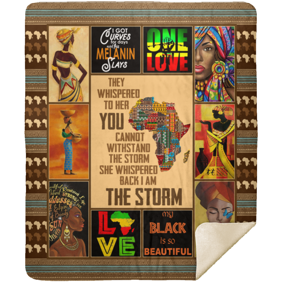 Black Women Blanket, Black History Month Fleece, Sherpa Blanket - MSHM Premium Mink Sherpa Blanket 50x60