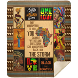 Black Women Blanket, Black History Month Fleece, Sherpa Blanket - MSHM Premium Mink Sherpa Blanket 50x60