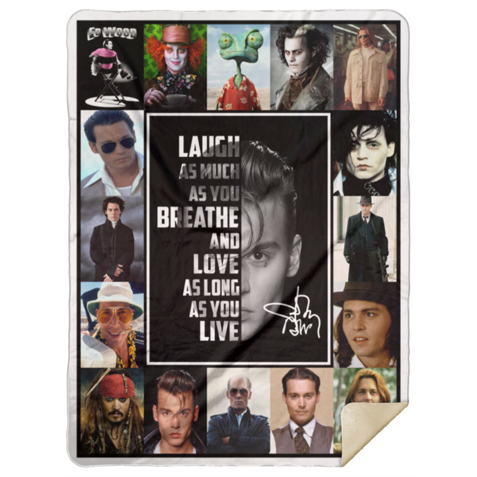 Johnny Depp Blanket, Johnny Depp Fleece, Sherpa Blanket For Fans Ver2 MSHL Premium Mink Sherpa Blanket 60x80