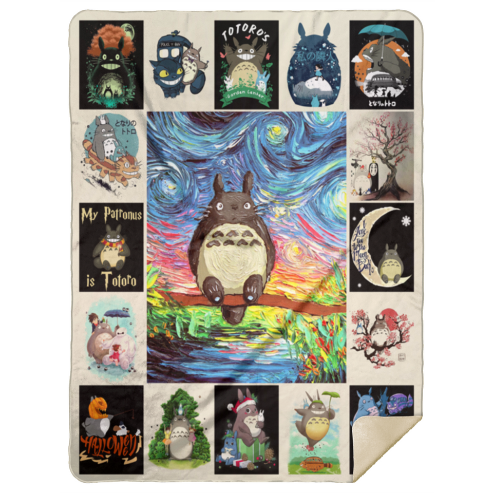 Totoro Blanket, Totoro Lover Fleece, Sherpa Blanket - MSHL Premium Mink Sherpa Blanket 60x80
