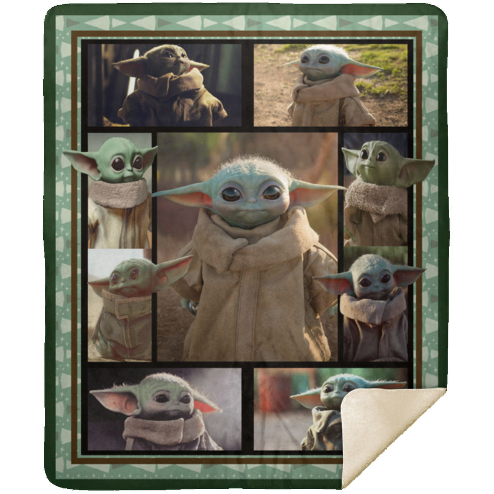 Baby Yoda Blanket, Star Wars Blanket - The Mandalorian Fleece, Sherpa Blanket - MSHM Premium Mink Sherpa Blanket 50x60