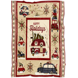 Winter Holiday Campers Christmas Blanket
