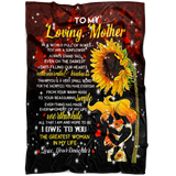 to My Love Mother from Daughter Sherpa Fleece Blanket Birthday Present Sunflower (X-Large 80 X 60 INCH)