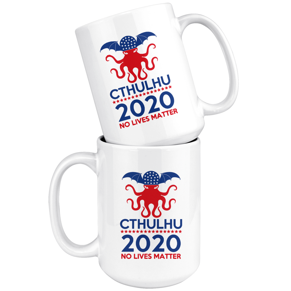 Cthulhu 2020 No Lives Matter Coffee Mug, Cthulhu Coffee Mug, Cthulhu Mythos Cup, Miskatonic University, Call of Cthulhu, Lovecraft Fan Gift Coffee Mug 15oz