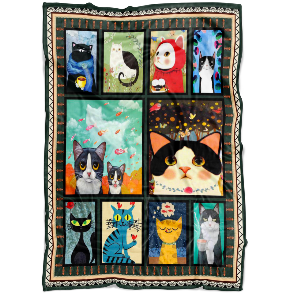 Cat Love Story Cats Blanket 30x40