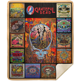 Grateful Dead Blanket, Grateful Dead Quilt, Fleece Sherpa Blanket Halloween V1 - MSHM Premium Mink Sherpa Blanket 50x60