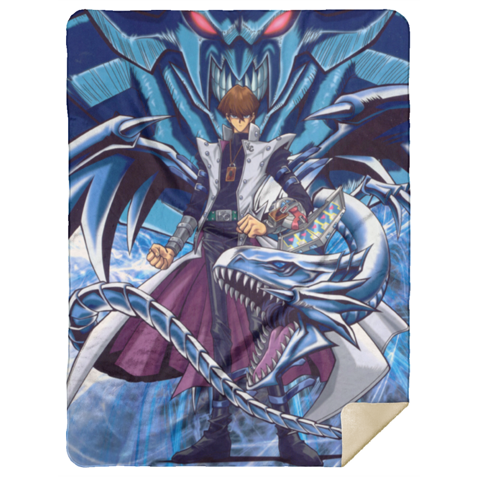 Seto Kaiba - Yu-gi-oh Blanket, Blue-Eyes White Dragon Fleece, Sherpa Blanket - MSHL Premium Mink Sherpa Blanket 60x80