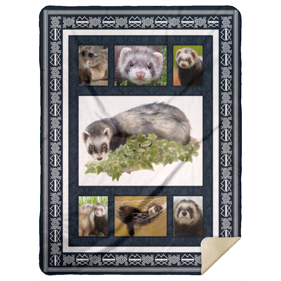 Ferret Blanket, Ferret Lover Quilt, Fleece, Sherpa Blanket MSHL Premium Mink Sherpa Blanket 60x80