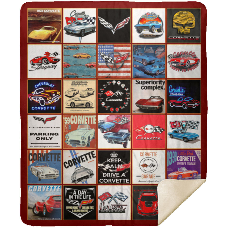 Corvette Blanket, Corvette Fleece, Sherpa Blanket - MSHM Premium Mink Sherpa Blanket 50x60
