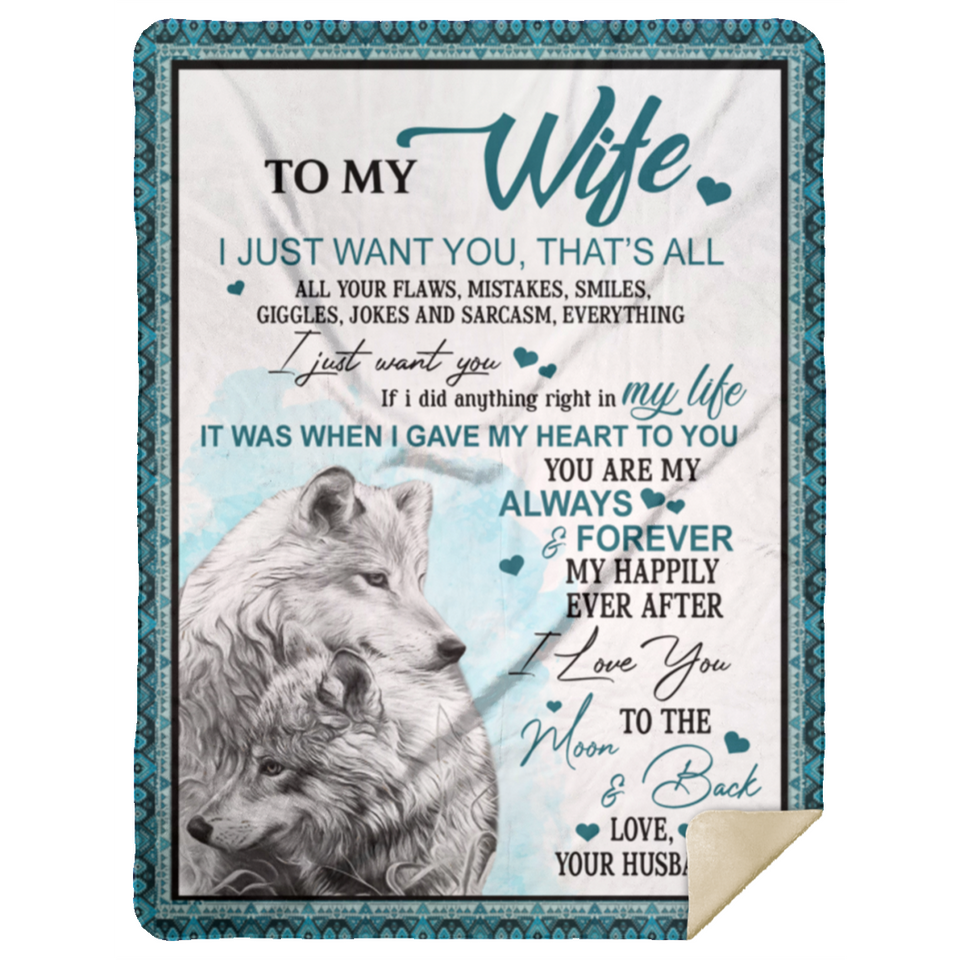 Couple Wolf Blanket - It Was When I Gave My Heart To You Fleece Blanket - MSHL Premium Mink Sherpa Blanket 60x80