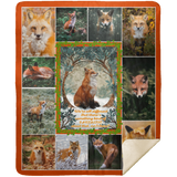 Love Fox Blanket Nature Love Red Foxes Quilt Fleece Sherpa Warm and Soft - MSHM Premium Mink Sherpa Blanket 50x60
