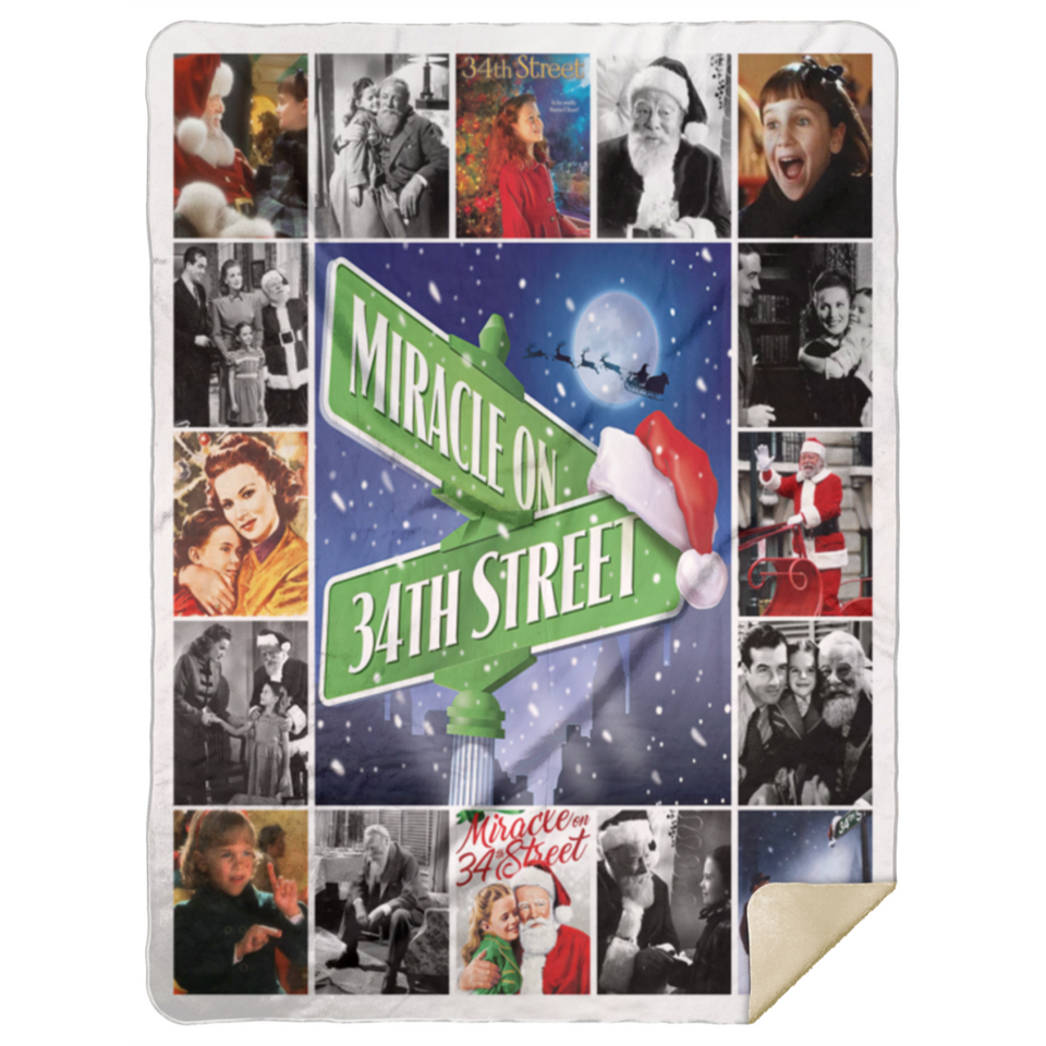 Miracle on 34th Street Blanket Christmas Movie Quilt Fleece Sherpa -MSHL Premium Mink Sherpa Blanket 60x80