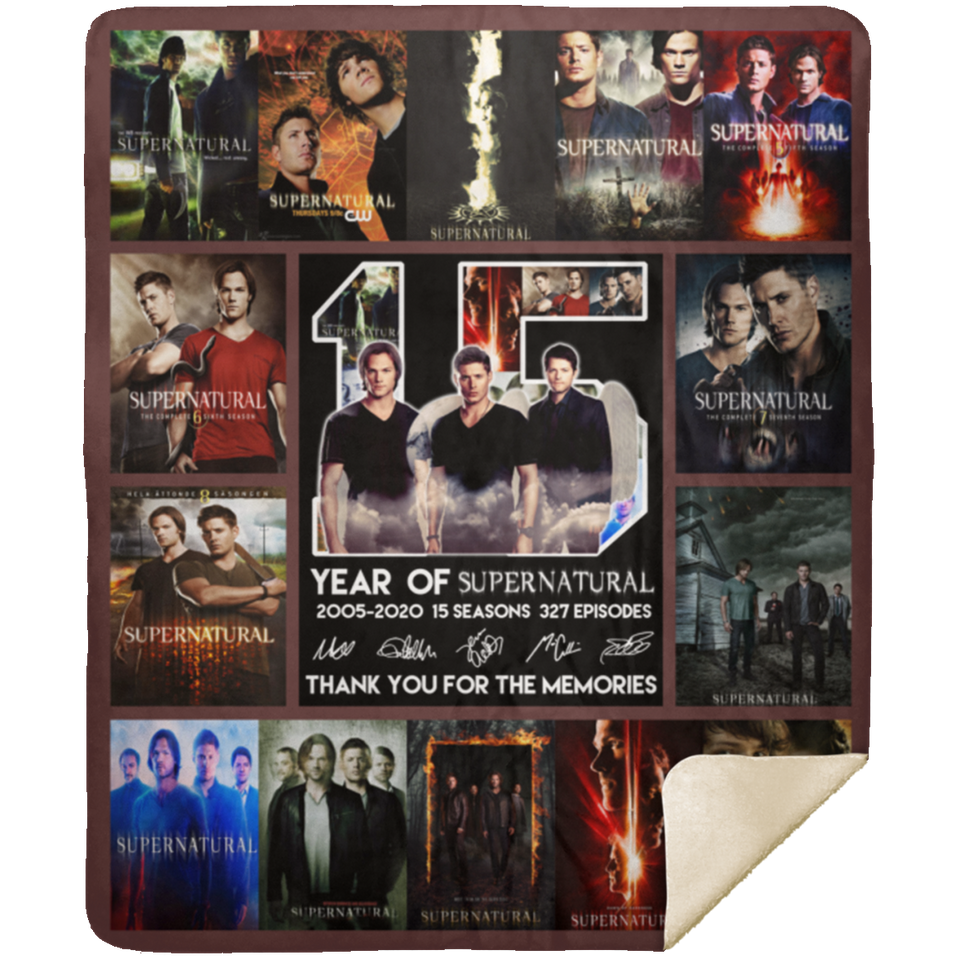Supernatural 15 Years 3D Quilt Blanket Fleece Sherpa Throw Blanket Quilt MSHM Premium Mink Sherpa Blanket 50x60