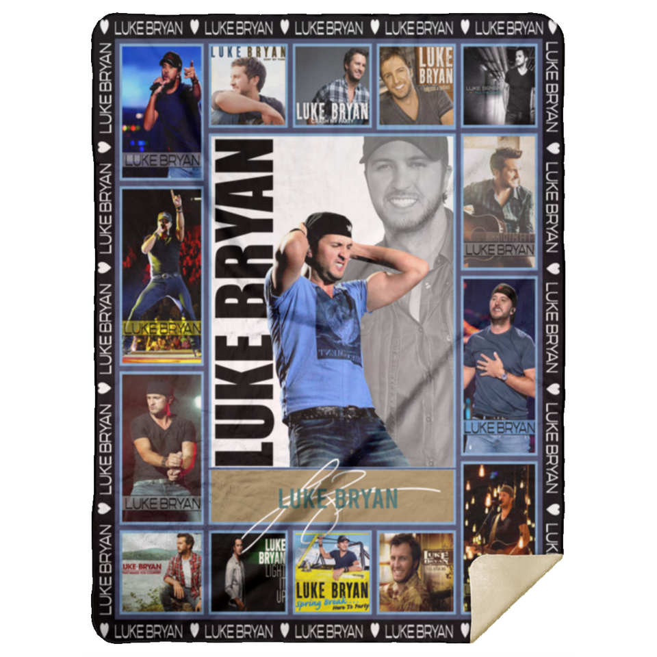 Luke Bryan Blanket, Luke Bryan Fleece, Sherpa Blanket For Fans - MSHL Premium Mink Sherpa Blanket 60x80 - da sua lai vien