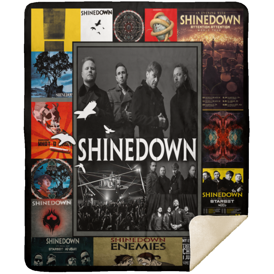 Shinedown V2 3D Quilt Blanket Fleece Sherpa Throw Blanket Bedroom Sofa MSHM Premium Mink Sherpa Blanket 50x60