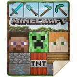 Minecraft 1 Blanket Quilt Supersoft Fleece Sherpa for Bedroom Living Room MSHM Premium Mink Sherpa Blanket 50x60