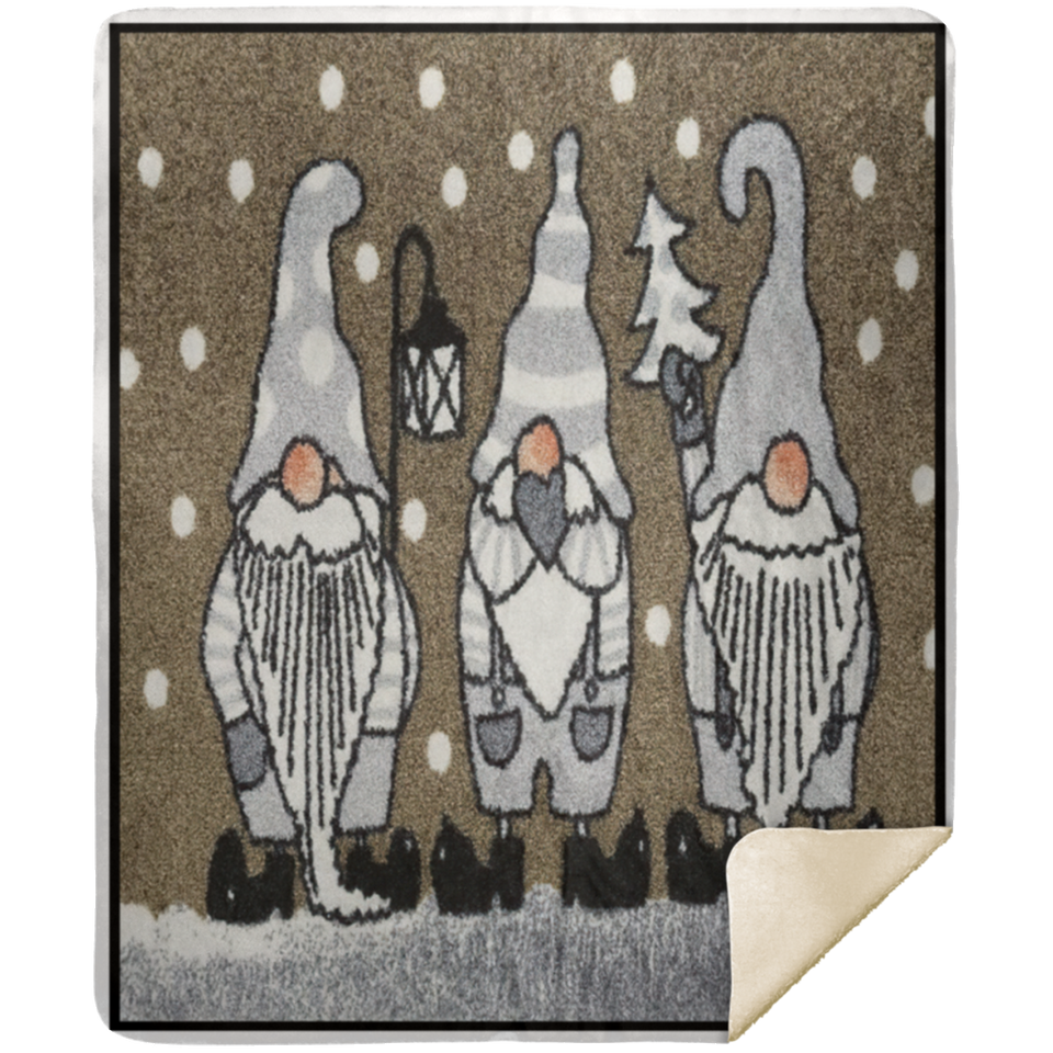 Christmas Gnomes Blanket Merry Christmas Quilt Fleece Sherpa Gift Idea - MSHM Premium Mink Sherpa Blanket 50x60