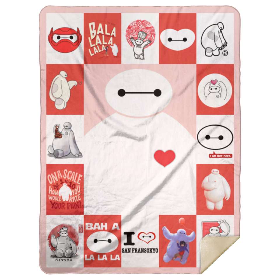 Baymax Blanket, Big Hero 6 Fleece, Sherpa Blanket MSHL Premium Mink Sherpa Blanket 60x80