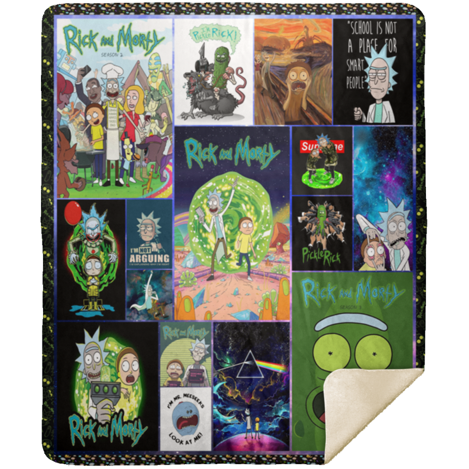 Rick and Morty Blanket Rick and Morty Fleece Sherpa Throw Blanket Gift Ideas MSHM Premium Mink Sherpa Blanket 50x60