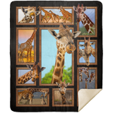 Giraffe Blanket, Giraffe 3D Fleece, Sherpa Blanket, Giraffe Lover Gift Ideas - MSHM Premium Mink Sherpa Blanket 50x60