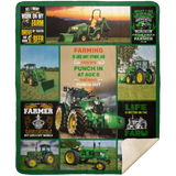 Farm Tractor Blanket, My Life My World Fleece, Sherpa Blanket - MSHM Premium Mink Sherpa Blanket 50x60
