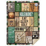 GOLF PATTERN VINTAGE Blanket Golf Player Quilt Fleece Sherpa Throw Blanket MSHL Premium Mink Sherpa Blanket 60x80