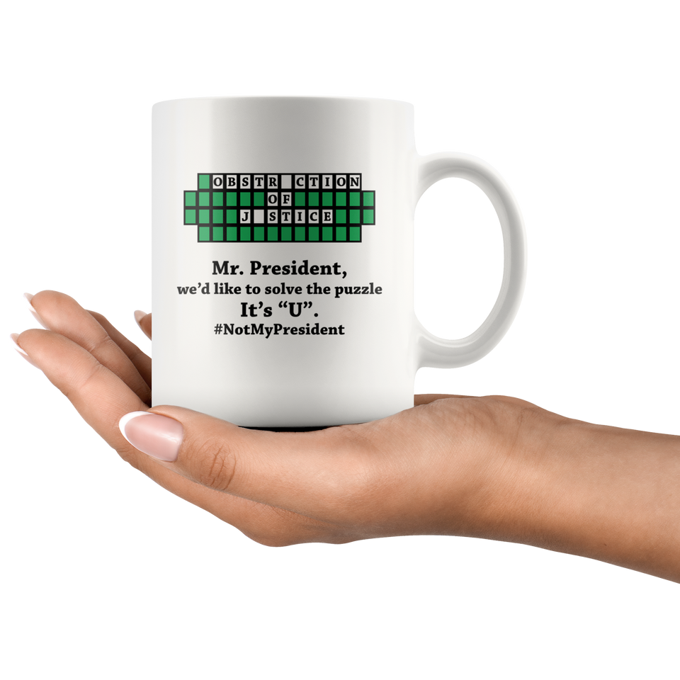Jyotis - Mr. President, we'd like to solve the puzzle Coffee Mug, Anti Trump Coffee Mug - Funny Democrat Gift Excellent Political Present for Birthdays Anniversaries. 11Oz