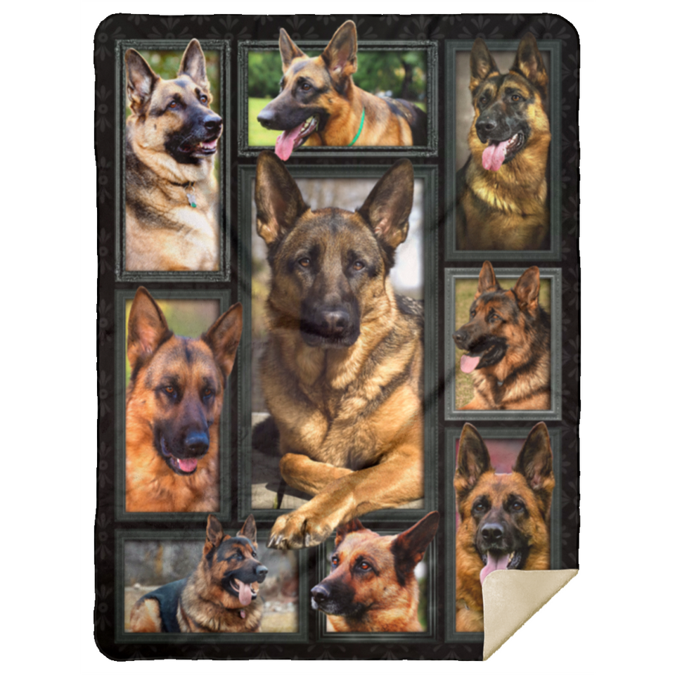 German Shepherd Blanket, 3D German Shepherd Fleece, Sherpa Blanket MSHL Premium Mink Sherpa Blanket 60x80