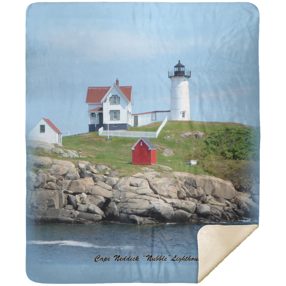 Nubble Lighthouse - MSHM Premium Mink Sherpa Blanket 50x60