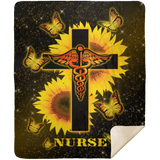 Nurse Blanket, Sunflower And God Fleece, Sherpa Blanket MSHM Premium Mink Sherpa Blanket 50x60