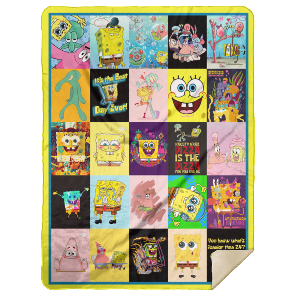 SpongeBob SquarePants Blanket, SpongeBob Fleece, Sherpa Blanket MSHL Premium Mink Sherpa Blanket 60x80