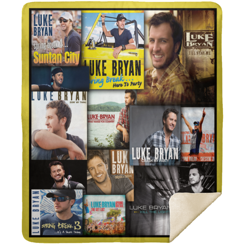 Luke Bryan Quilt, Luke Bryan Blanket, Luke Bryan For Fan Fleece, Sherpa Blanket MSHM Premium Mink Sherpa Blanket 50x60