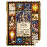 Joy To The World The Lord Is Come Blanket Jesus Christmas Quilt Fleece Sherpa MSHL Premium Mink Sherpa Blanket 60x80