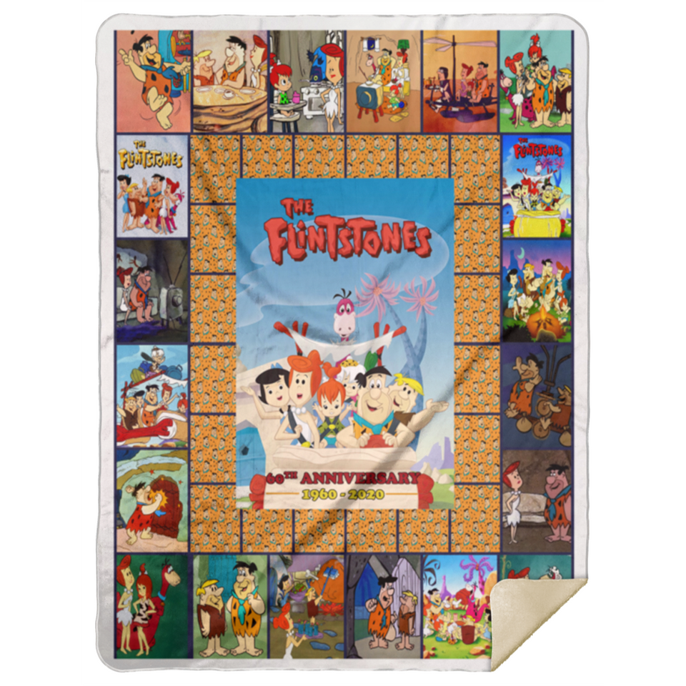 The Flintstones Blanket, The Flintstones TV Series Fleece, Sherpa Blanket MSHL Premium Mink Sherpa Blanket 60x80