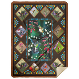 Hummingbird Blanket, Hummingbirds drink nectar Fleece, Sherpa Blanket MSHL Premium Mink Sherpa Blanket 60x80