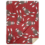 Red Sock Monkey Print Blanket Soft Fleece Throw Blanket Red Sock Monkey Blanket - MSHL Premium Mink Sherpa Blanket 60x80