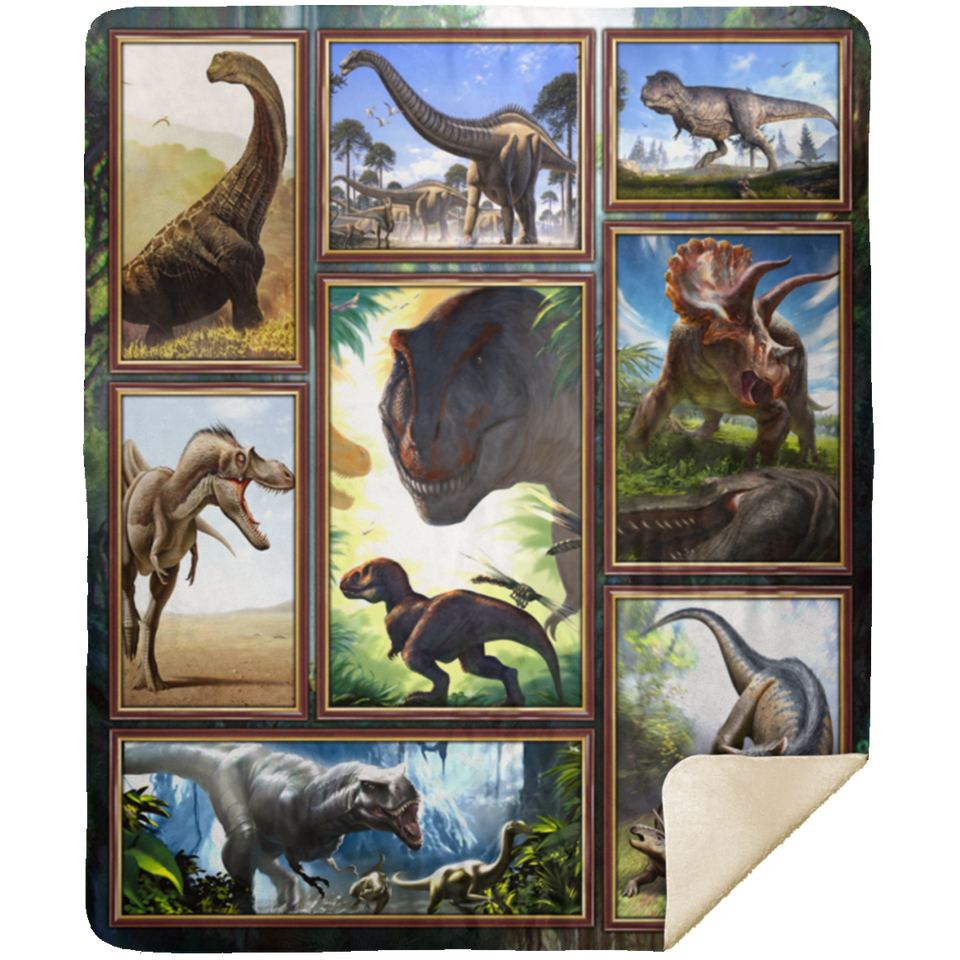 Dinosaur Blanket for Boys, Jurassic Dino World Park Throw Blanket Soft Warm MSHM Premium Mink Sherpa Blanket 50x60