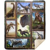 Dinosaur Blanket for Boys, Jurassic Dino World Park Throw Blanket Soft Warm MSHM Premium Mink Sherpa Blanket 50x60