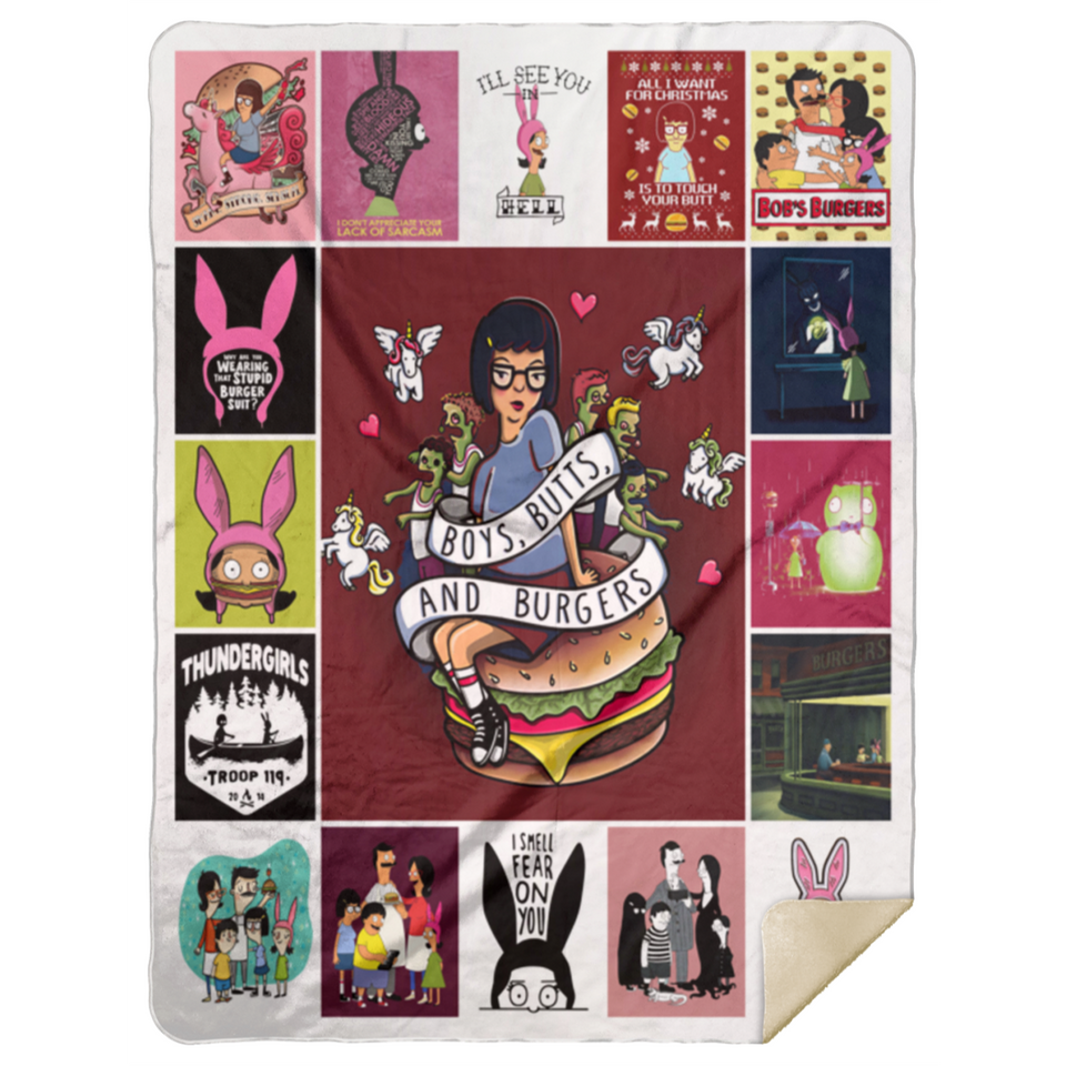 Bob's Burgers Blanket Fleece Sherpa Blanket Quilt Supper Soft Lightweight Blanket for Bedroom Living Room Sofa MSHL Premium Mink Sherpa Blanket 60x80